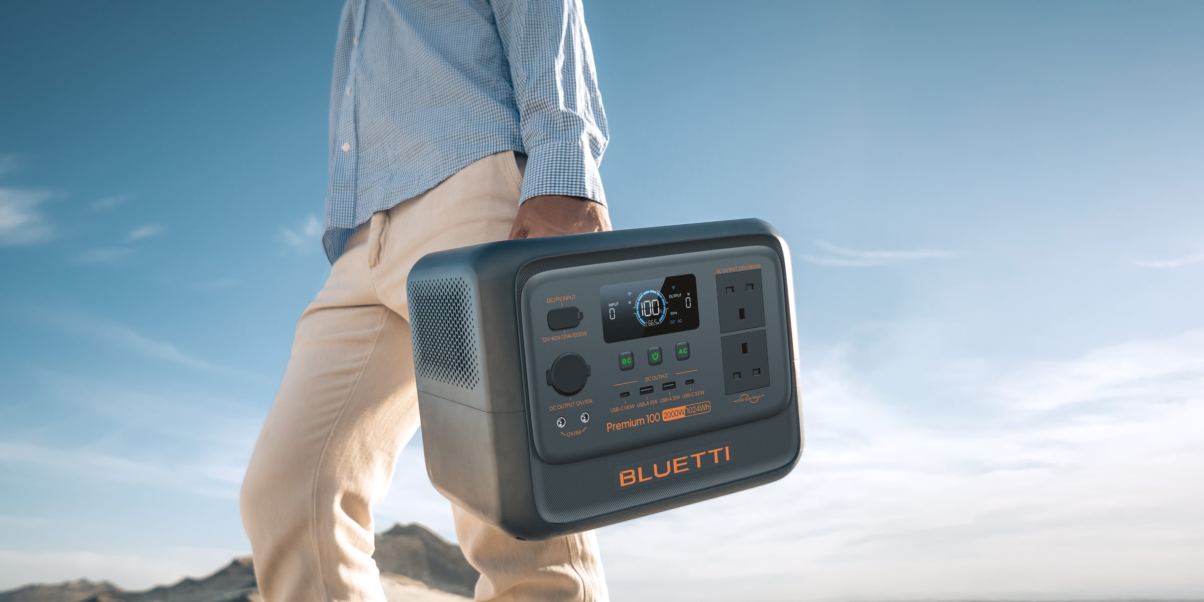 Portable power system in use