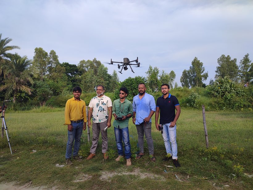 Survey drone system prepared for field work